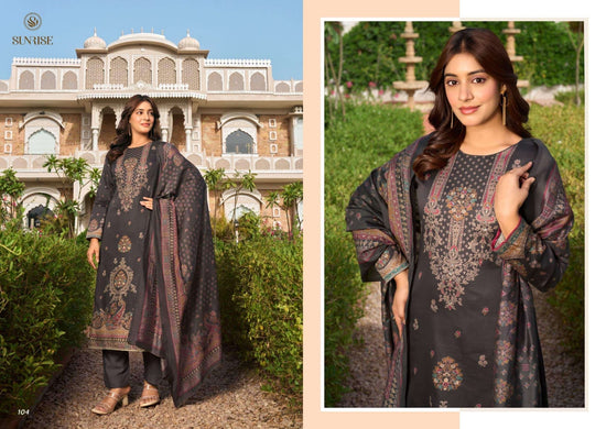 Sunrise Senorita Heavy Jam Satin Dress Material - Amrah Wholesale