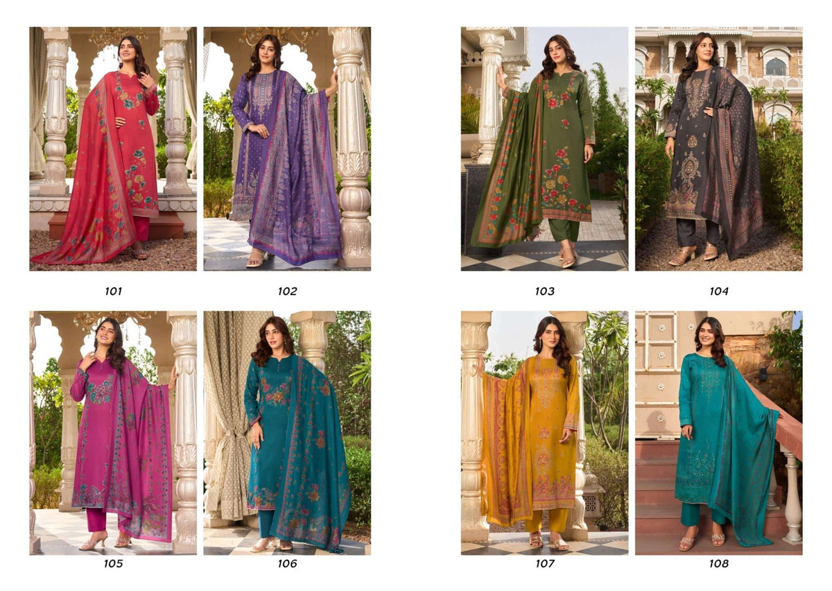 Sunrise Senorita Heavy Jam Satin Dress Material - Amrah Wholesale