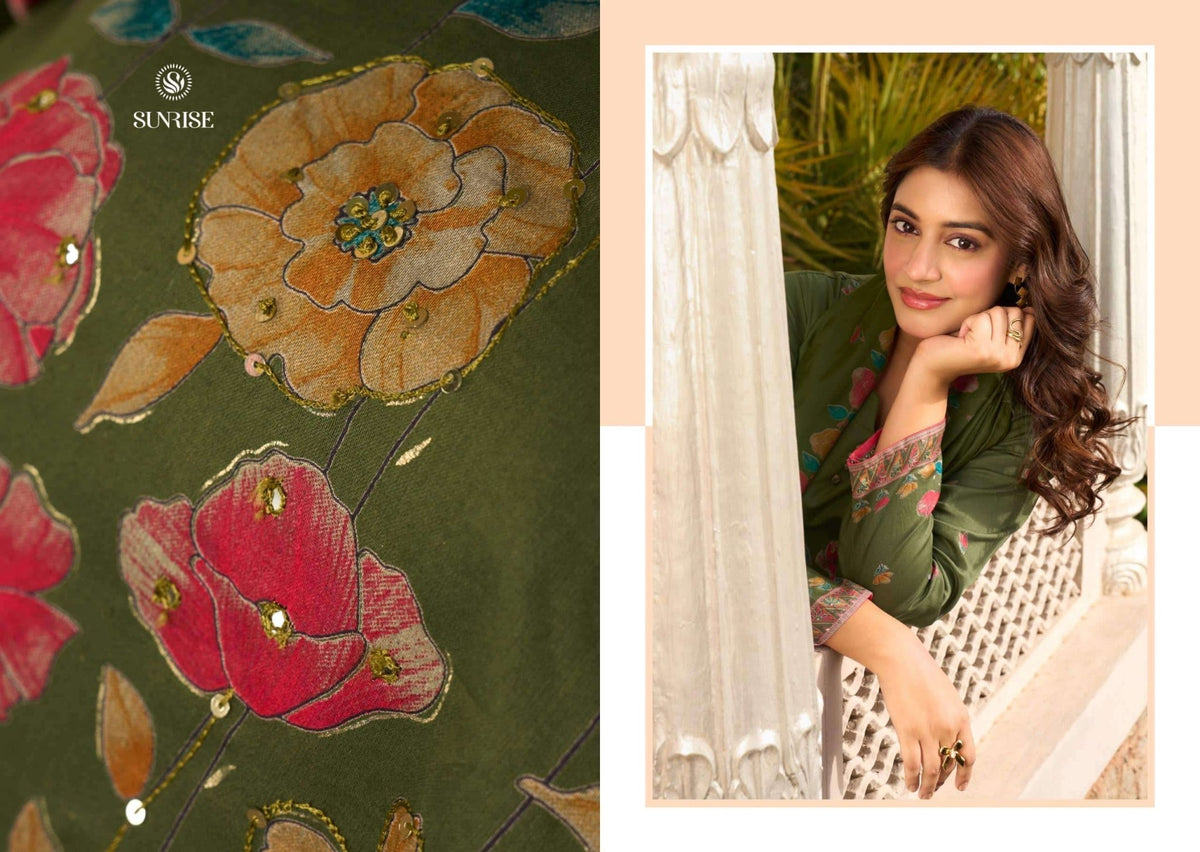 Sunrise Senorita Heavy Jam Satin Dress Material - Amrah Wholesale