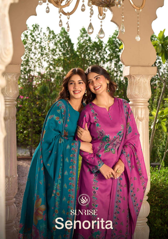 Sunrise Senorita Heavy Jam Satin Dress Material - Amrah Wholesale