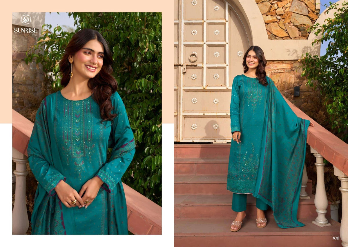 Sunrise Senorita Heavy Jam Satin Dress Material - Amrah Wholesale