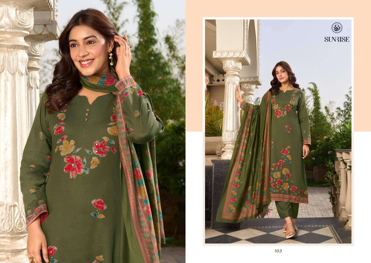 Sunrise Senorita Heavy Jam Satin Dress Material - Amrah Wholesale