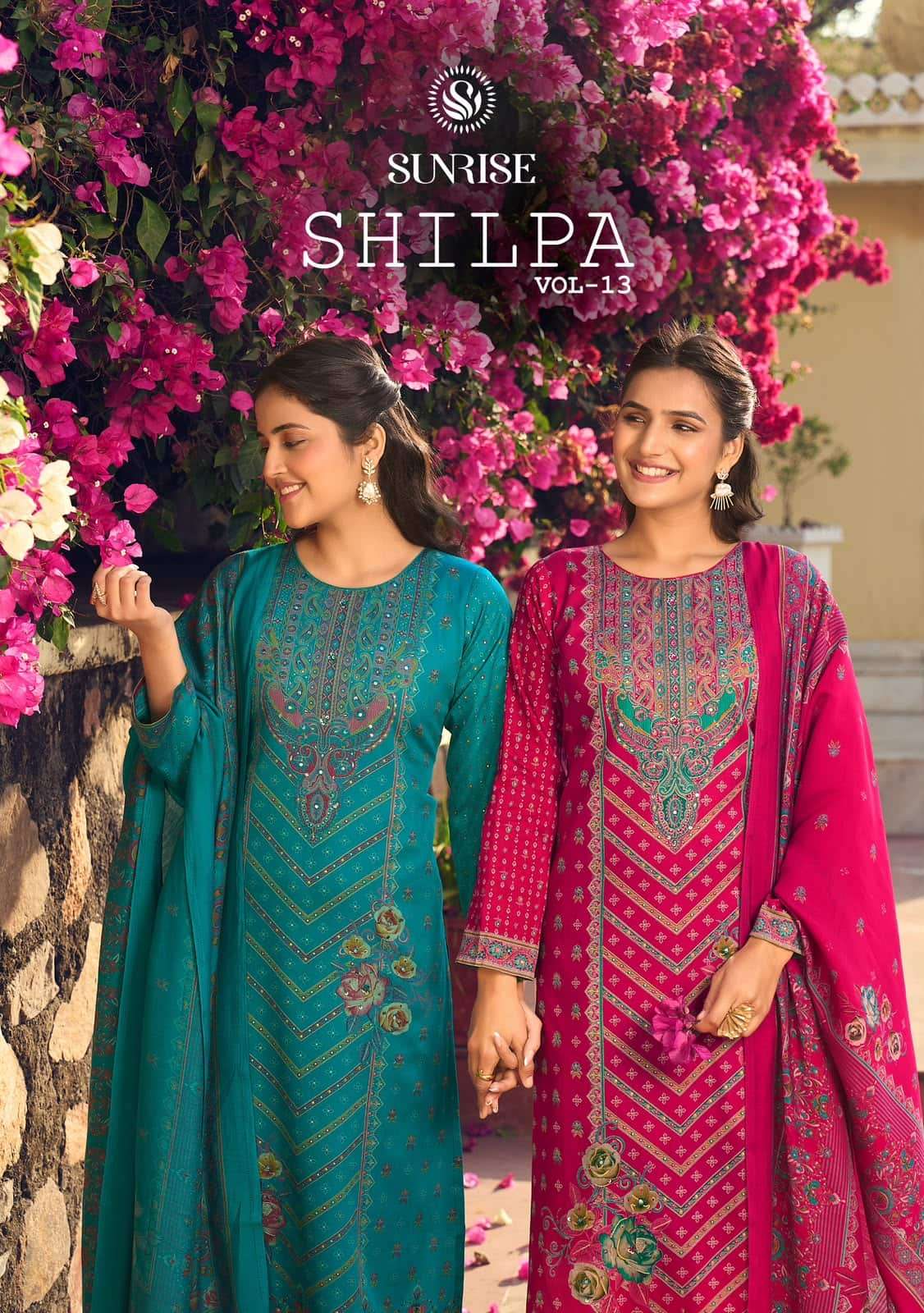 Sunrise Sunrise Shilpa Vol 13 Heavy Jam Satin Dress Material