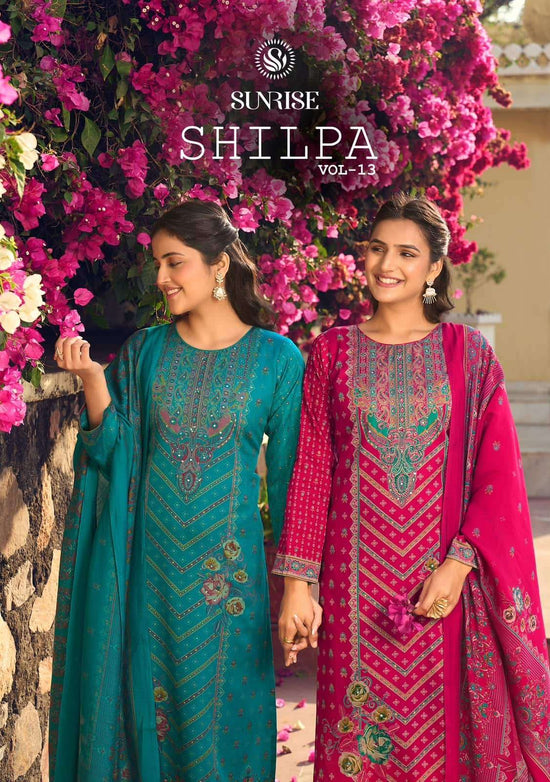 Sunrise Sunrise Shilpa Vol 13 Heavy Jam Satin Dress Material