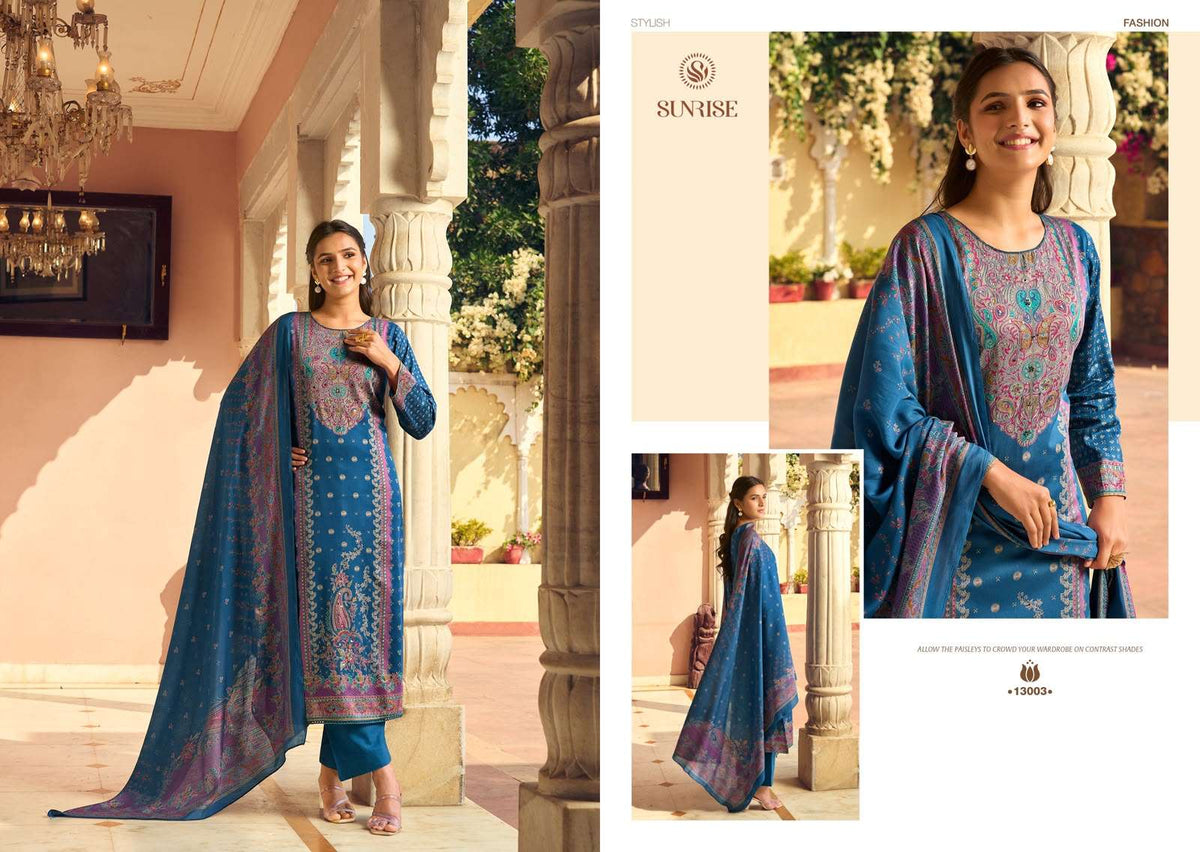 Sunrise Sunrise Shilpa Vol 13 Heavy Jam Satin Dress Material