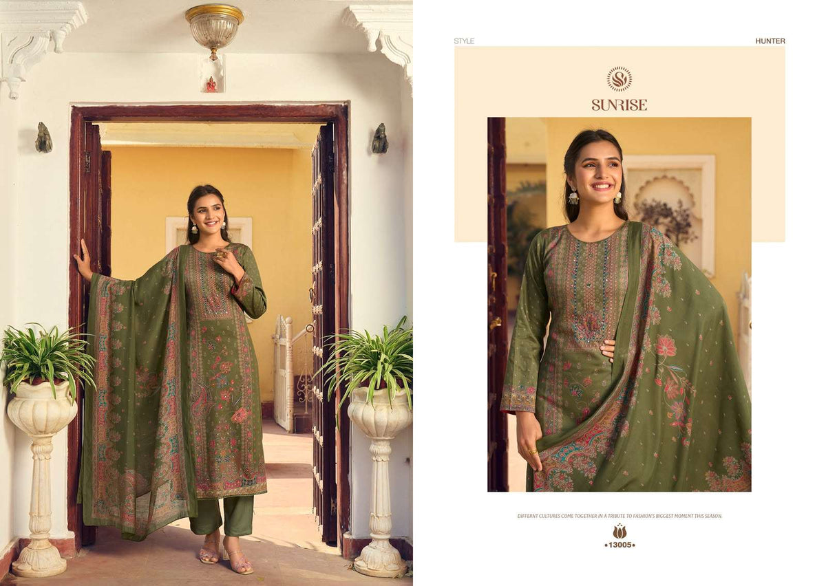 Sunrise Sunrise Shilpa Vol 13 Heavy Jam Satin Dress Material