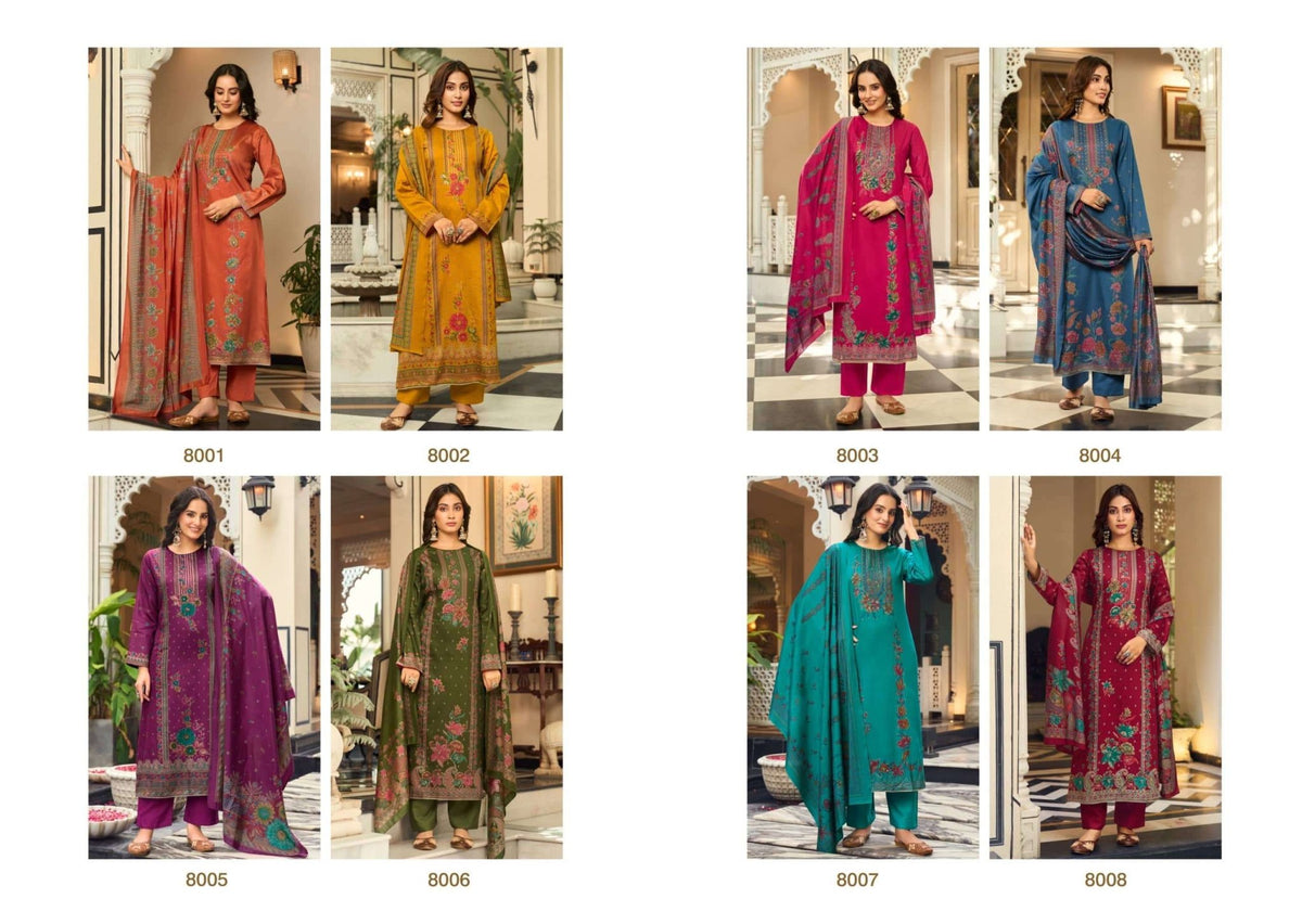 Sunrise Shilpa Vol 8 Heavy Jam Satin Dress Material - Amrah Wholesale