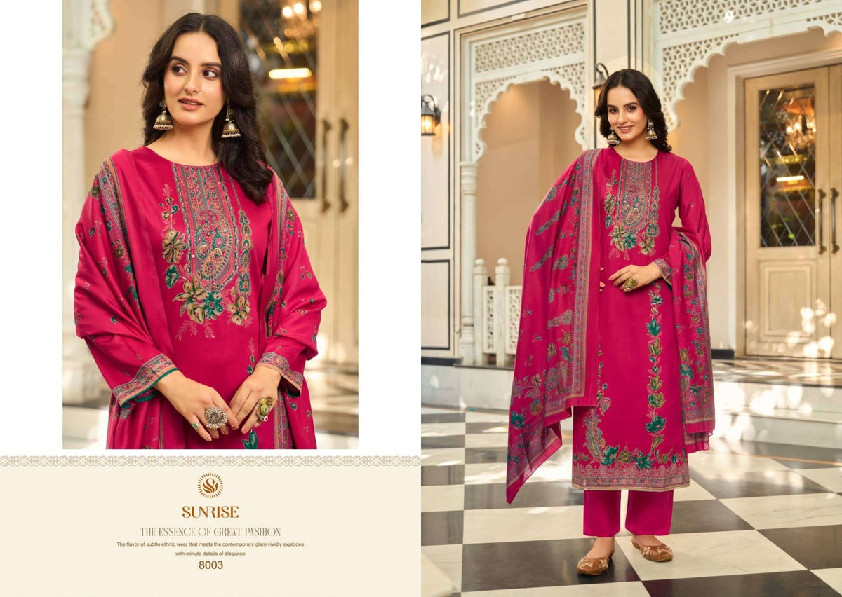 Sunrise Shilpa Vol 8 Heavy Jam Satin Dress Material - Amrah Wholesale