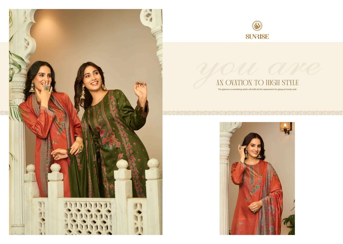 Sunrise Shilpa Vol 8 Heavy Jam Satin Dress Material - Amrah Wholesale