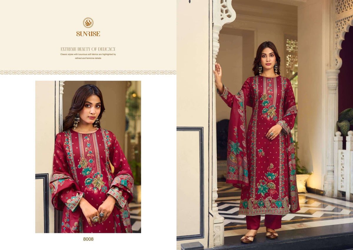 Sunrise Shilpa Vol 8 Heavy Jam Satin Dress Material - Amrah Wholesale
