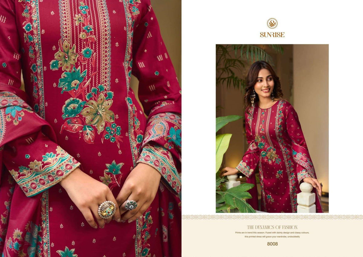 Sunrise Shilpa Vol 8 Heavy Jam Satin Dress Material - Amrah Wholesale