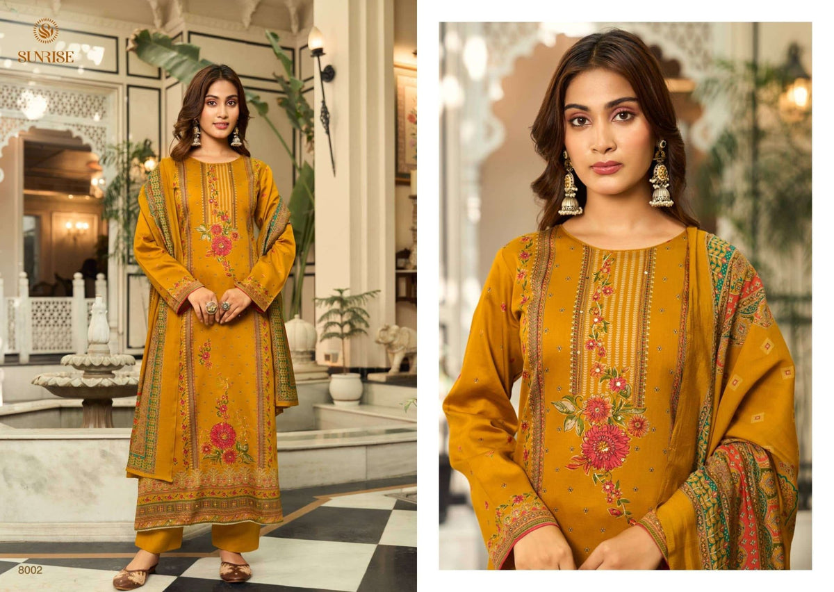 Sunrise Shilpa Vol 8 Heavy Jam Satin Dress Material - Amrah Wholesale
