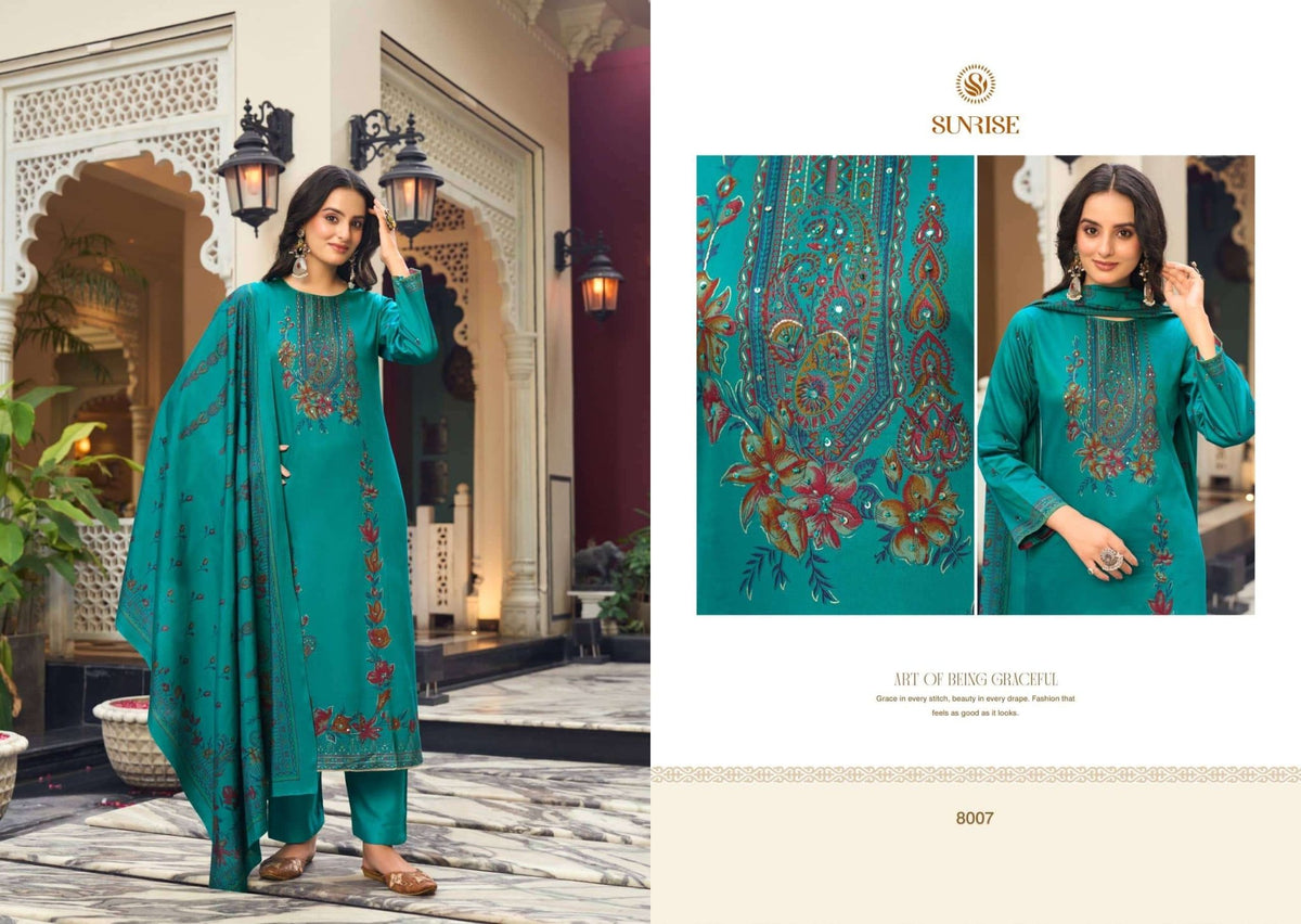 Sunrise Shilpa Vol 8 Heavy Jam Satin Dress Material - Amrah Wholesale