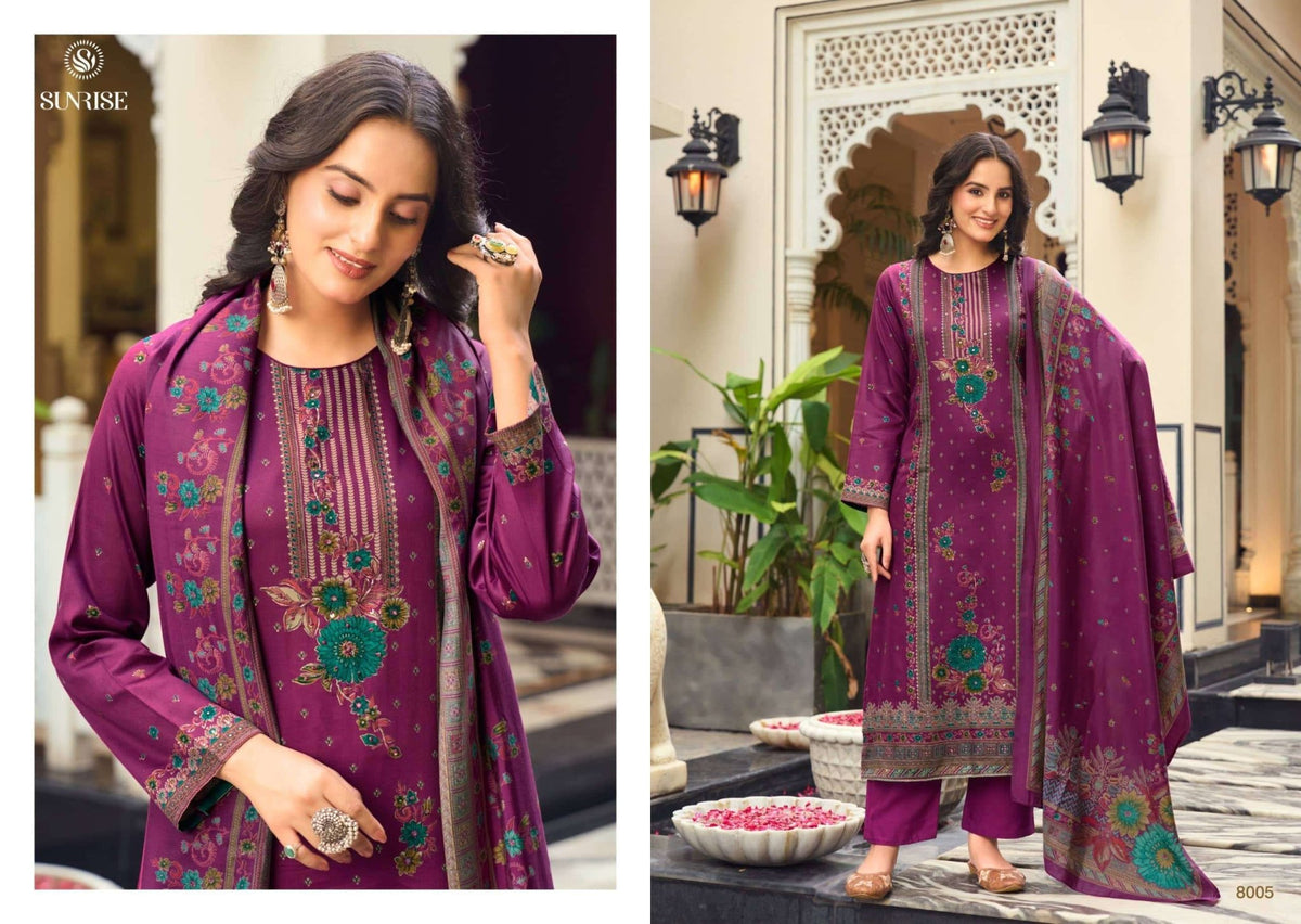 Sunrise Shilpa Vol 8 Heavy Jam Satin Dress Material - Amrah Wholesale
