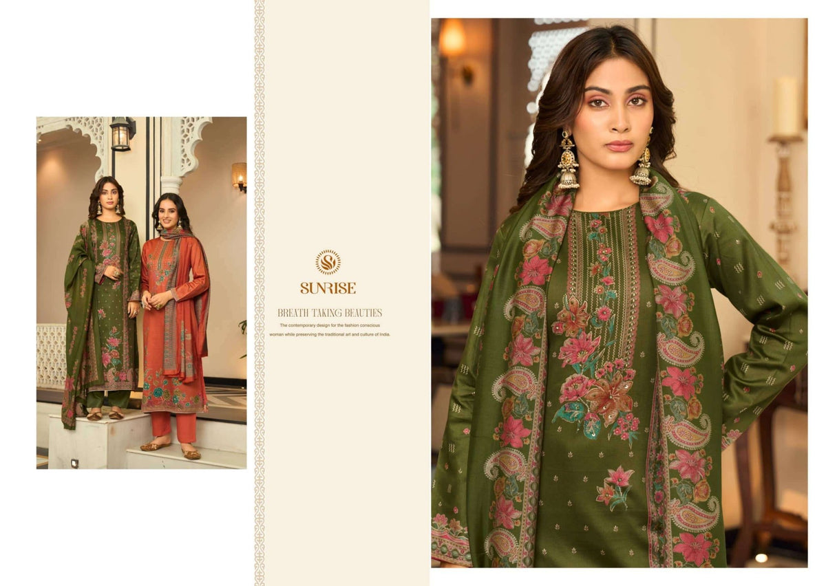Sunrise Shilpa Vol 8 Heavy Jam Satin Dress Material - Amrah Wholesale