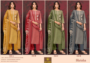 Sunrise Shrisha 324 Jam Satin Embroidered Dress Material