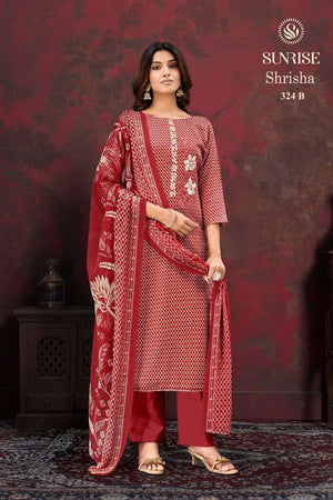 Sunrise Shrisha 324 Jam Satin Embroidered Dress Material