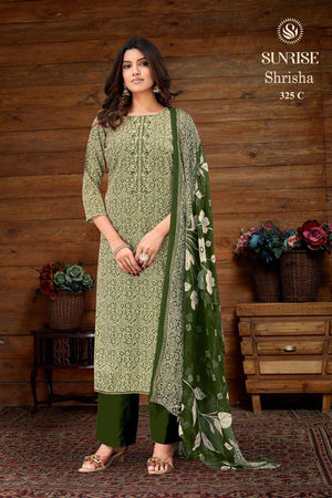 Sunrise Shrisha 325 Jam Satin Embroidered Dress Material