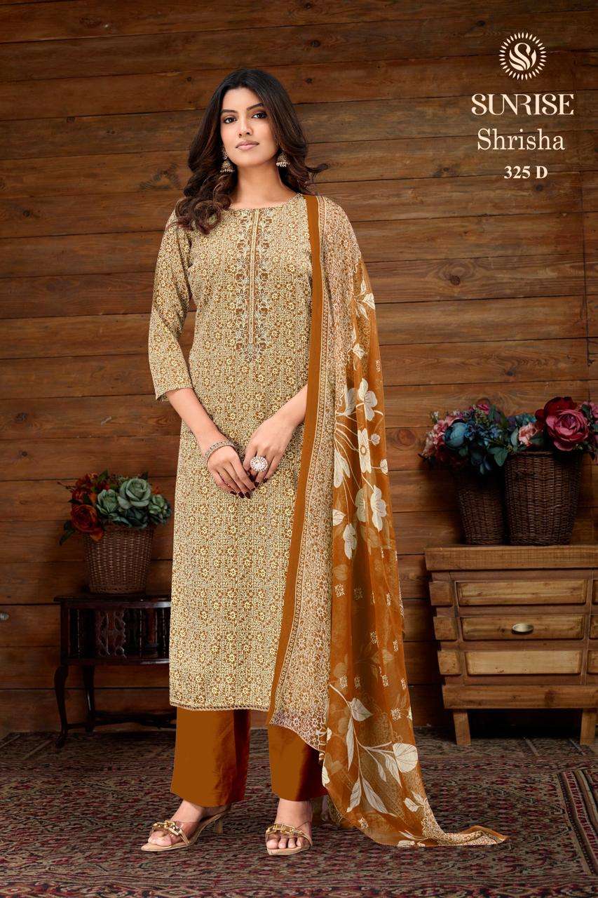 Sunrise Shrisha 325 Jam Satin Embroidered Dress Material - Amrah Wholesale