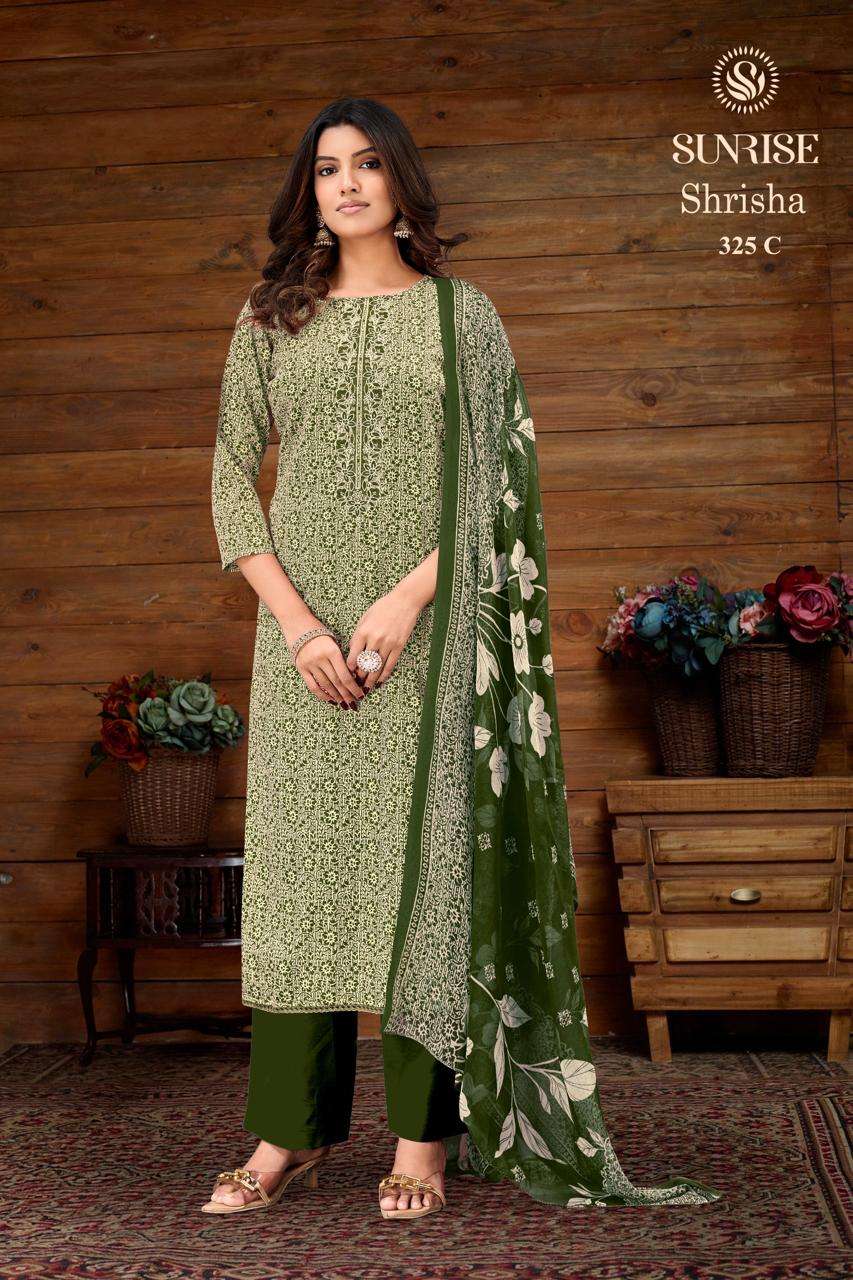 Sunrise Shrisha 325 Jam Satin Embroidered Dress Material - Amrah Wholesale