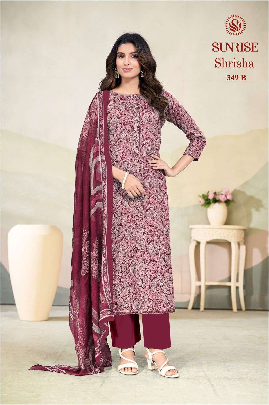 Sunrise Shrisha 349 Jam Satin Embroidered Dress Material - Amrah Wholesale
