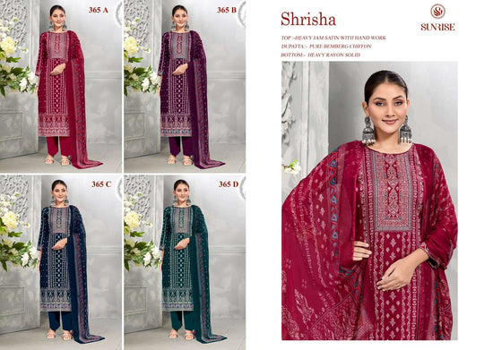 Sunrise Shrisha 365 Heavy Jam Satin Dress Material Collection