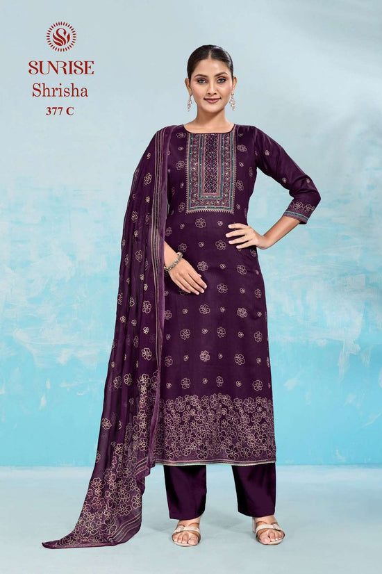 Sunrise Shrisha 377 Fancy Jam Satin Dress Material Collection