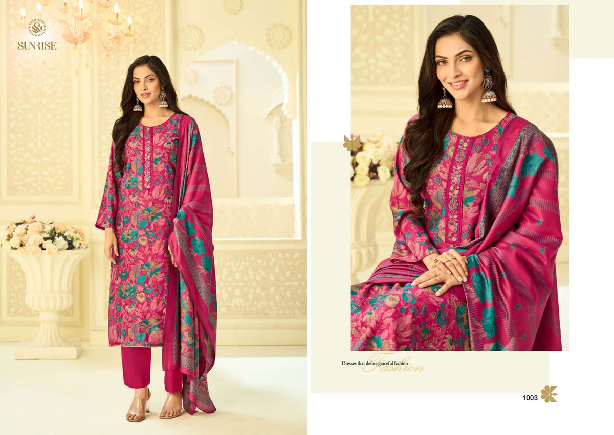 Sunrise Sitara Bostone Silk Dress Material - Amrah Wholesale