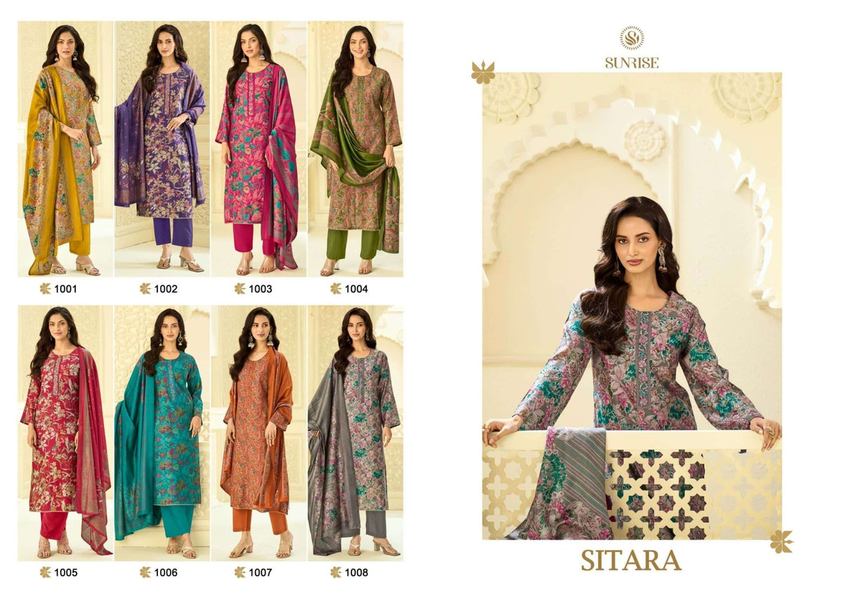Sunrise Sitara Bostone Silk Dress Material - Amrah Wholesale