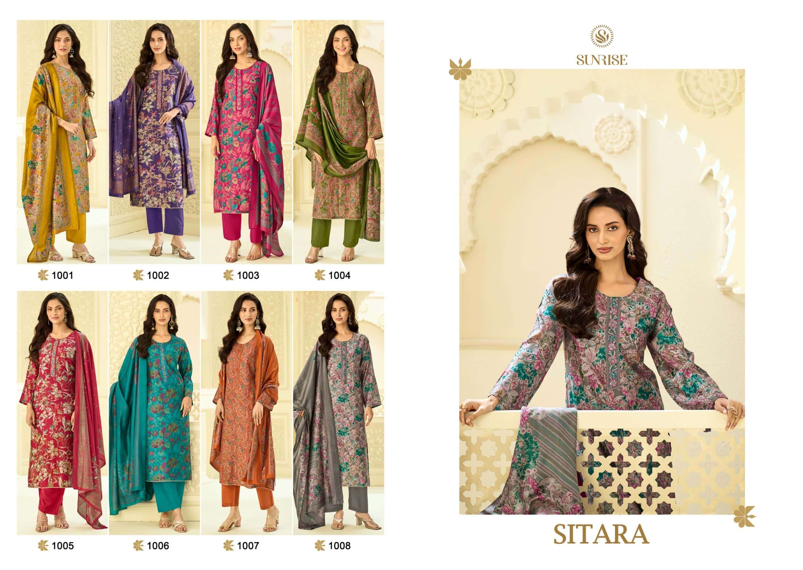 Sunrise Sitara Bostone Silk Dress Material