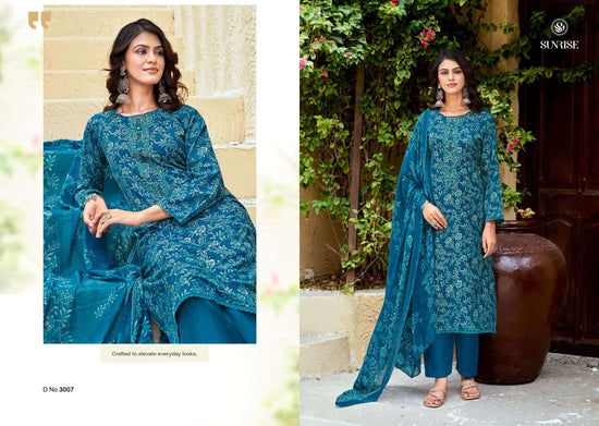 Sunrise Soni Kudi Plus Vol 3 Slub Cotton Foil Print Dress Material