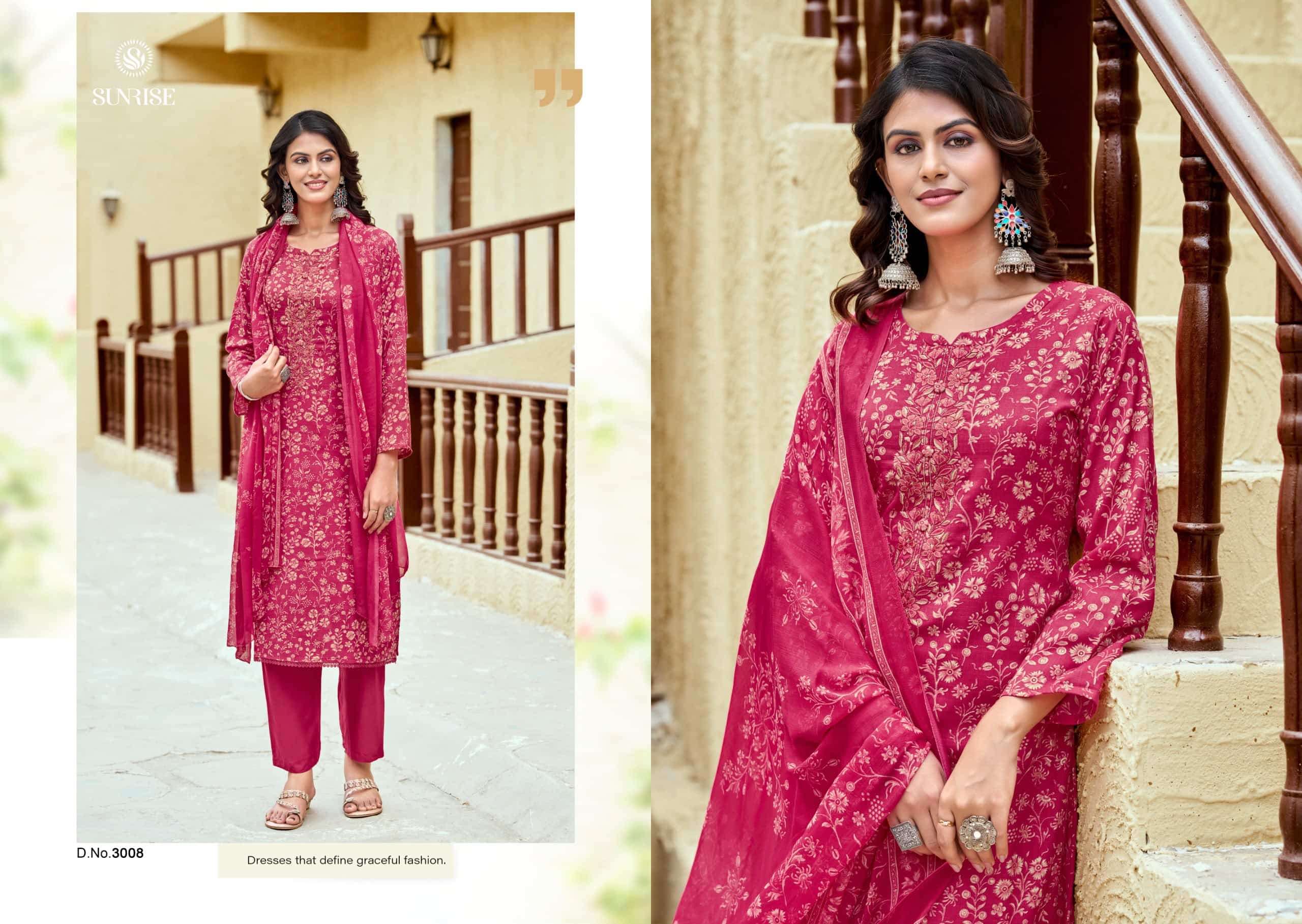 Sunrise Soni Kudi Plus Vol 3 Slub Cotton Foil Print Dress Material