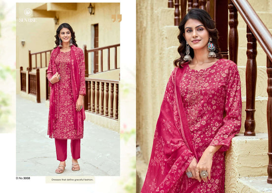 Sunrise Soni Kudi Plus Vol 3 Slub Cotton Foil Print Dress Material