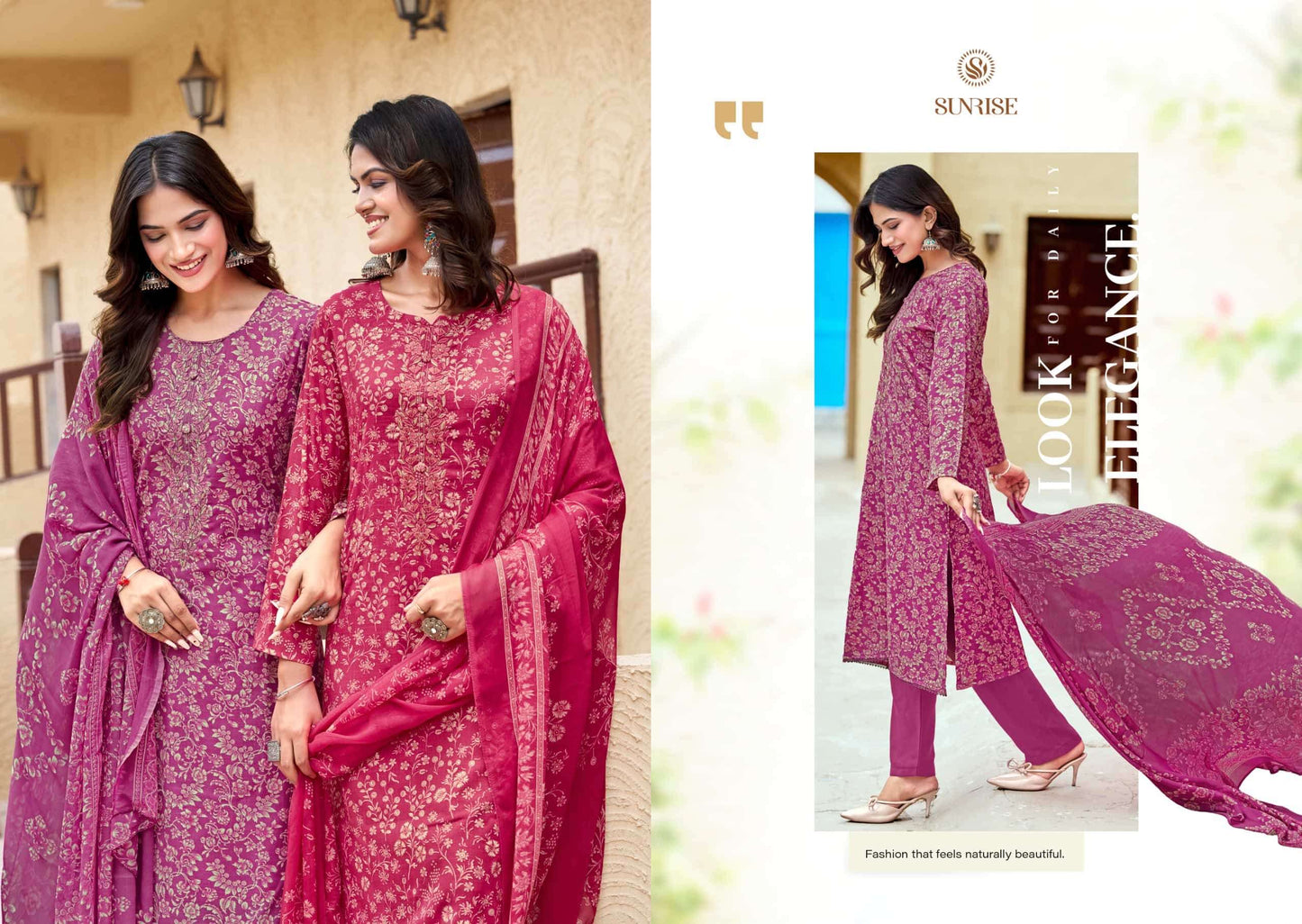 Sunrise Soni Kudi Plus Vol 3 Slub Cotton Foil Print Dress Material