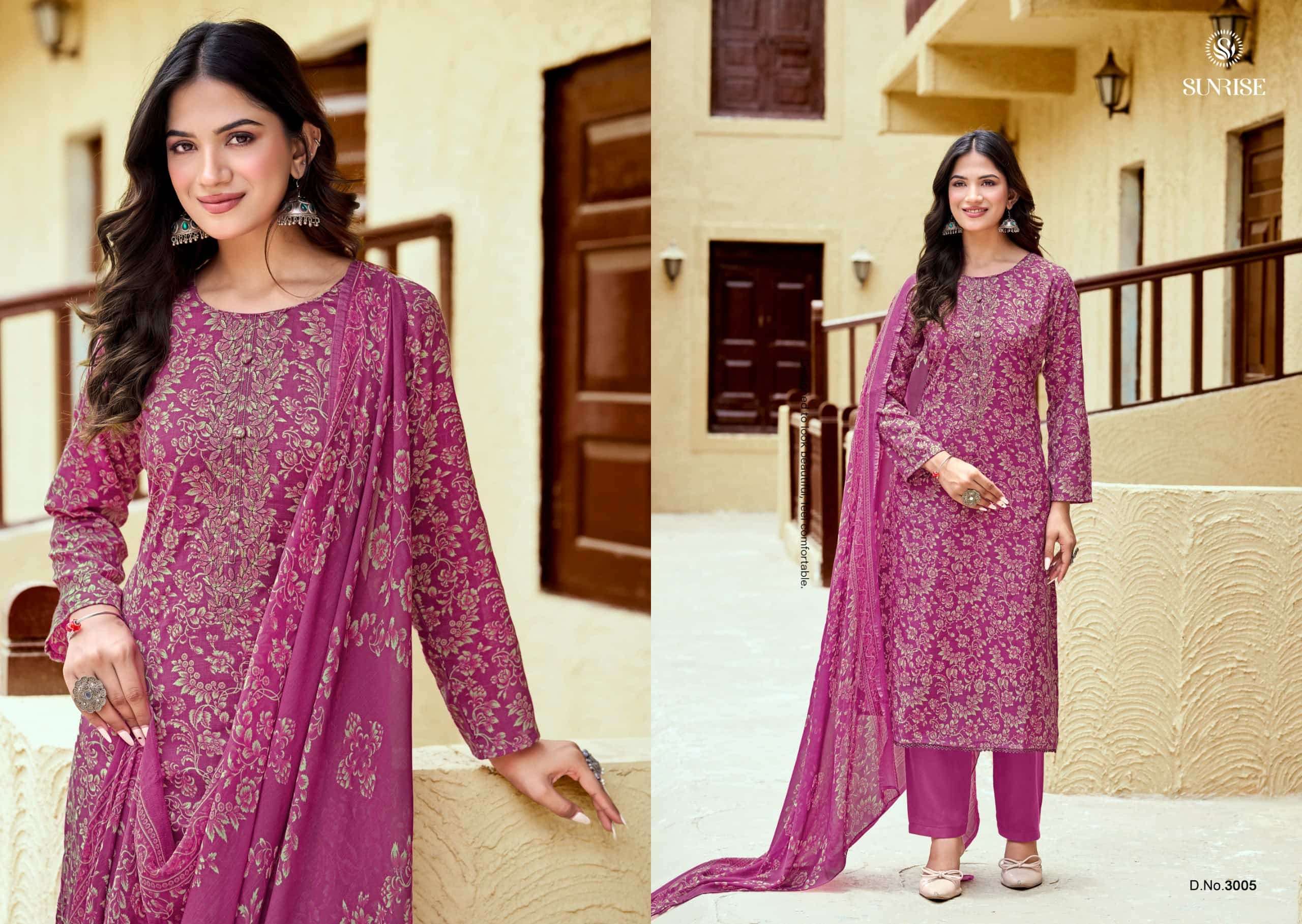 Sunrise Soni Kudi Plus Vol 3 Slub Cotton Foil Print Dress Material