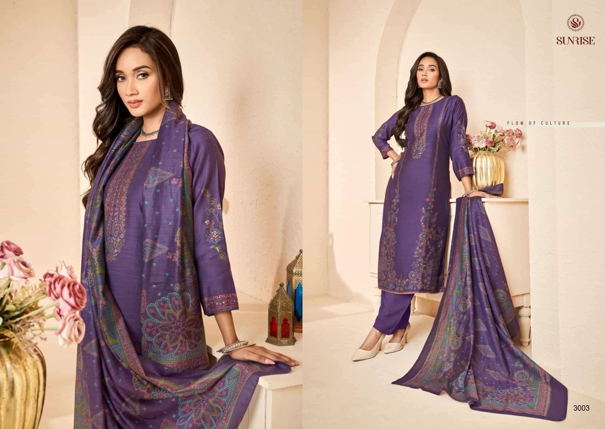 Sunrise Sukun Vol 3 Vintage Silk Dress Material - Amrah Wholesale