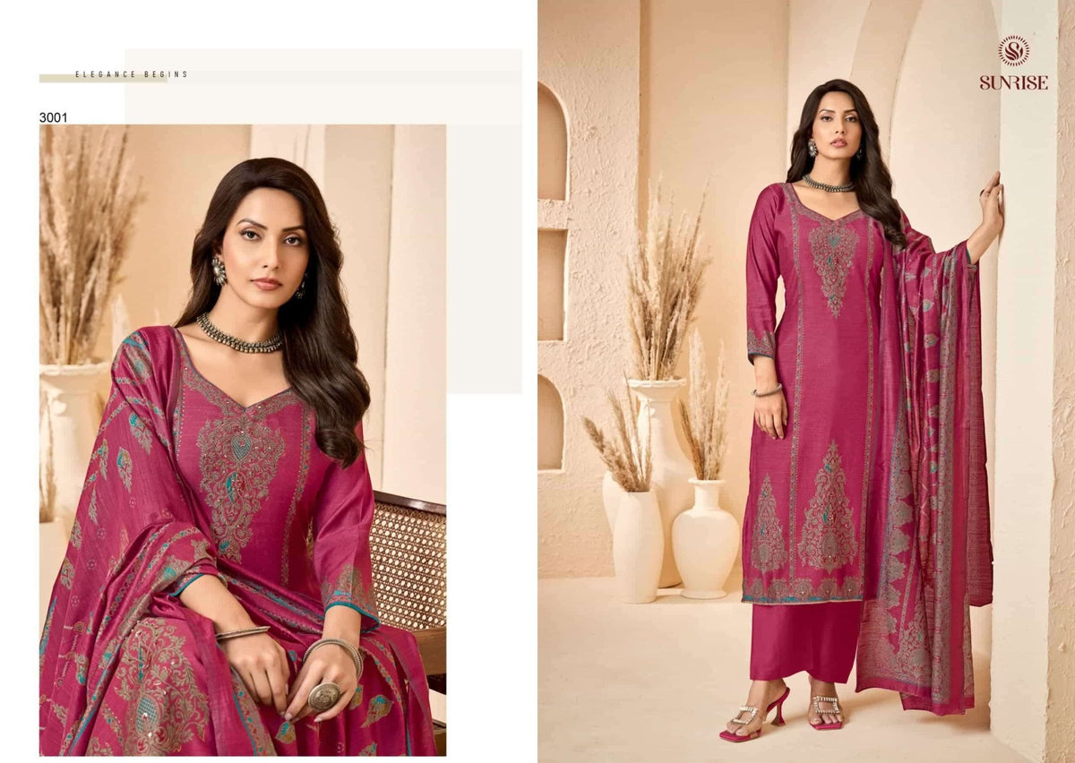 Sunrise Sukun Vol 3 Vintage Silk Dress Material - Amrah Wholesale