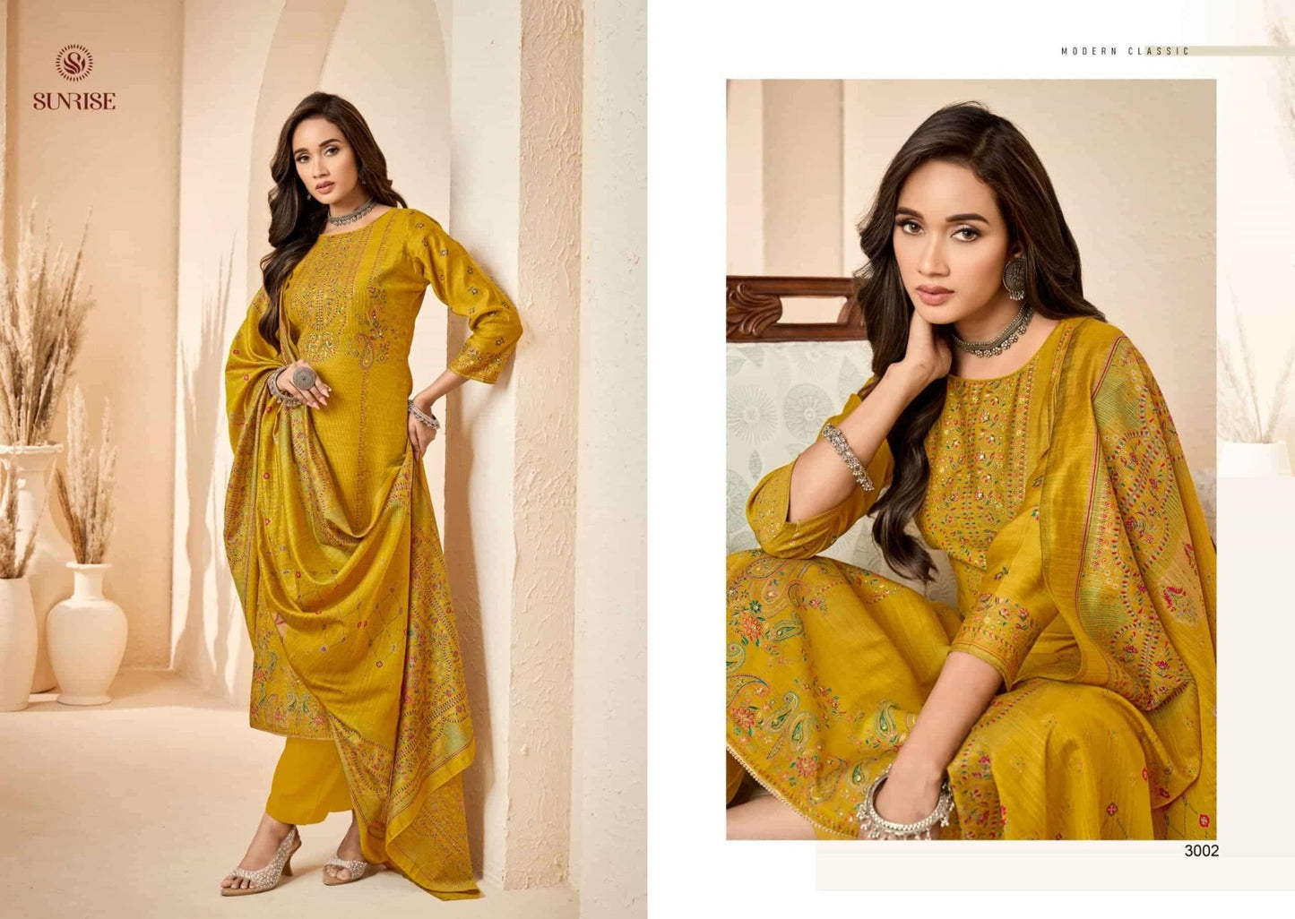 Sunrise Sukun Vol 3 Vintage Silk Dress Material - Amrah Wholesale