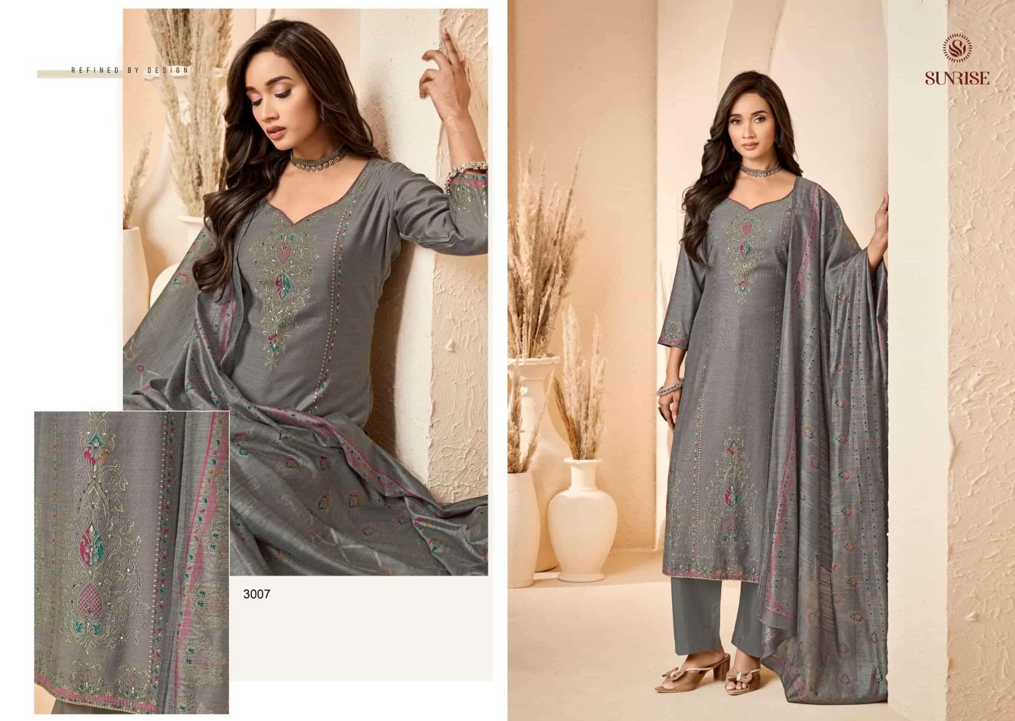 Sunrise Sukun Vol 3 Vintage Silk Dress Material - Amrah Wholesale