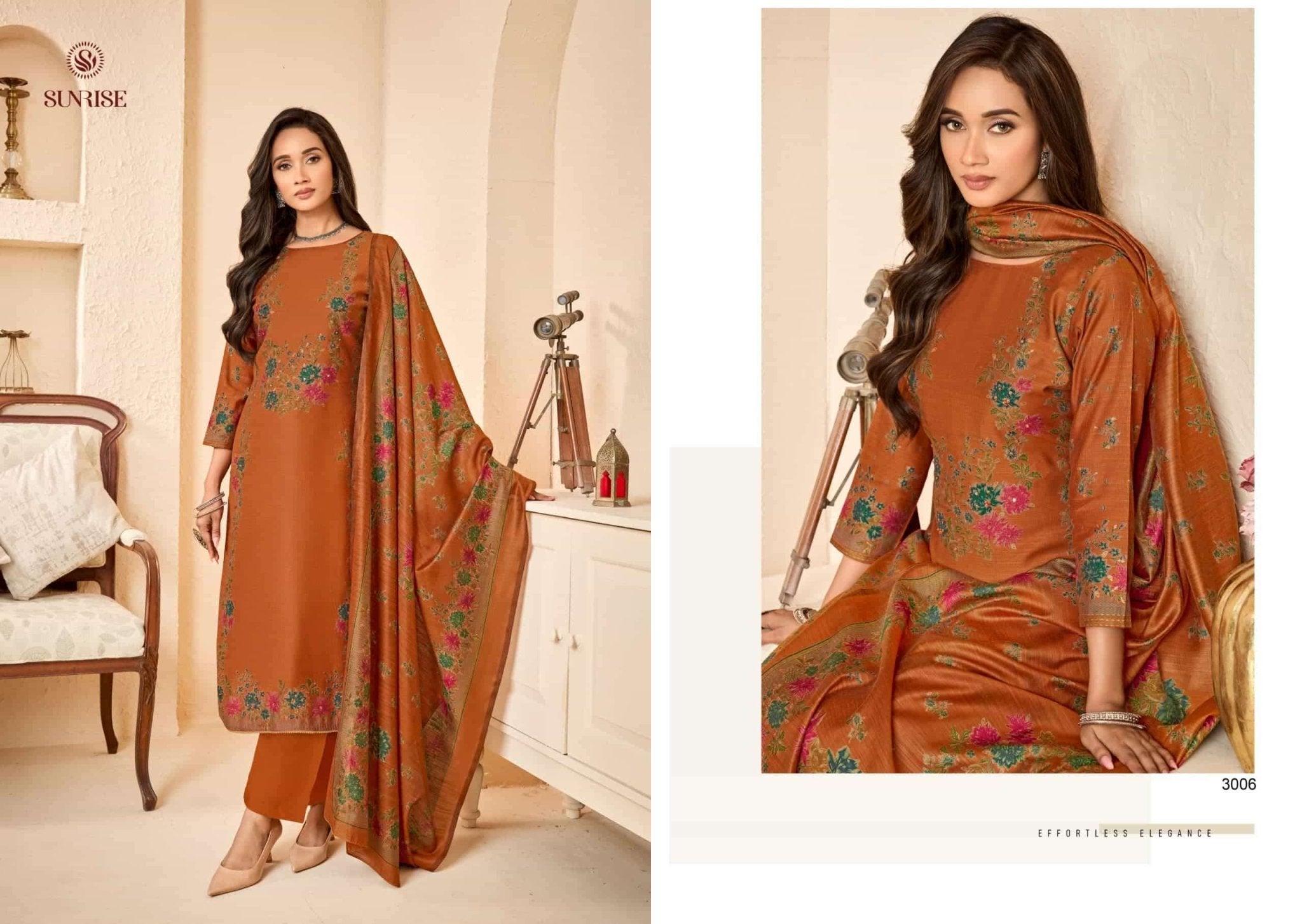 Sunrise Sukun Vol 3 Vintage Silk Dress Material - Amrah Wholesale