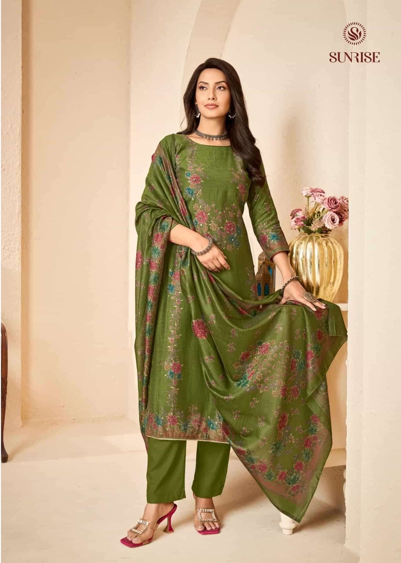 Sunrise Sukun Vol 3 Vintage Silk Dress Material - Amrah Wholesale