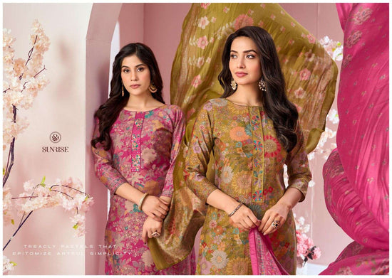Sunrise Sumaira Modal Silk Foil Print Dress Material