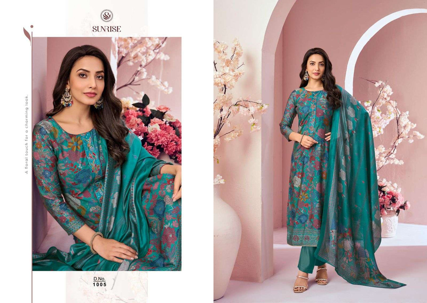 Sunrise Sumaira Modal Silk Foil Print Dress Material
