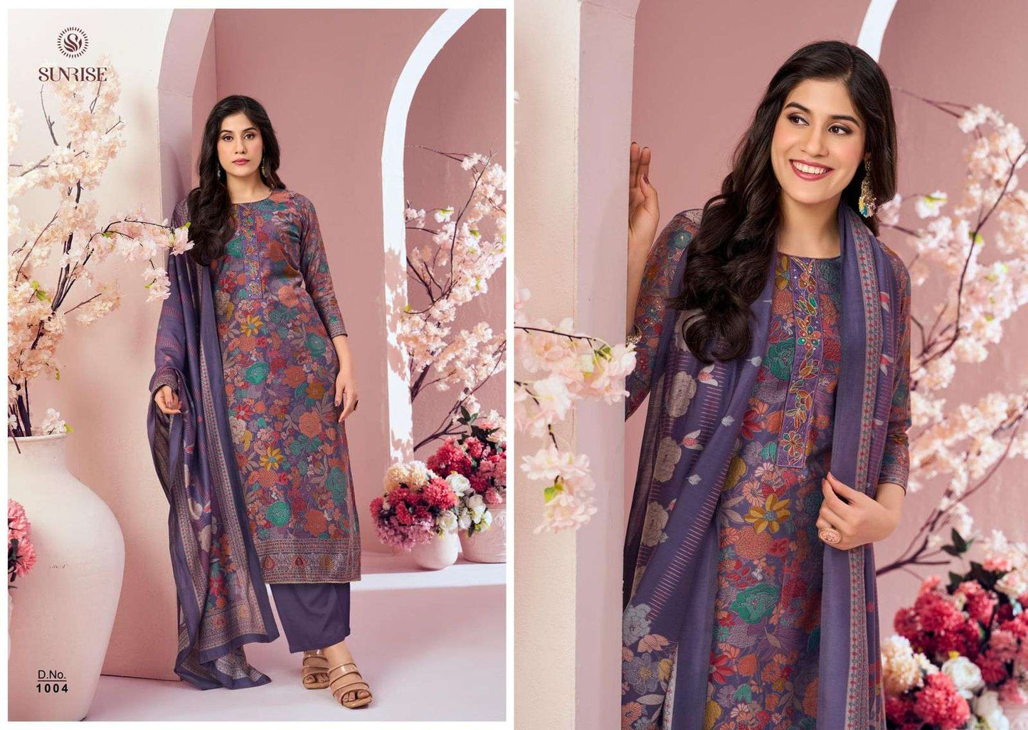 Sunrise Sumaira Modal Silk Foil Print Dress Material