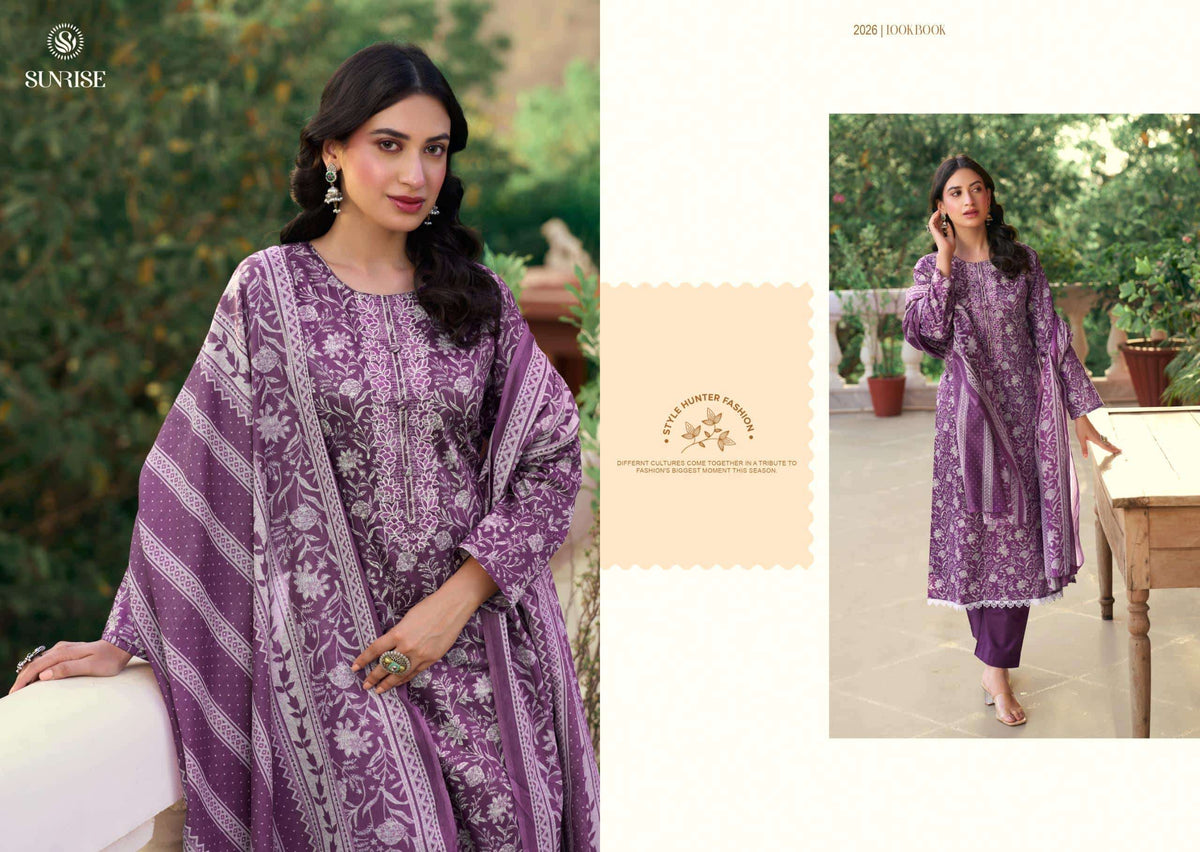 Sunrise Summer Cotton Heavy Jam Satin Dress Material