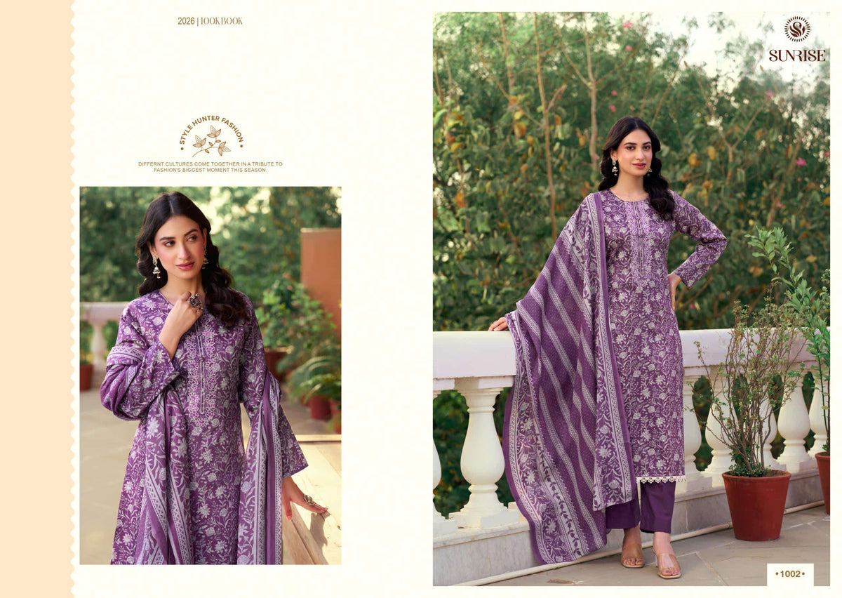 Sunrise Summer Cotton Heavy Jam Satin Dress Material