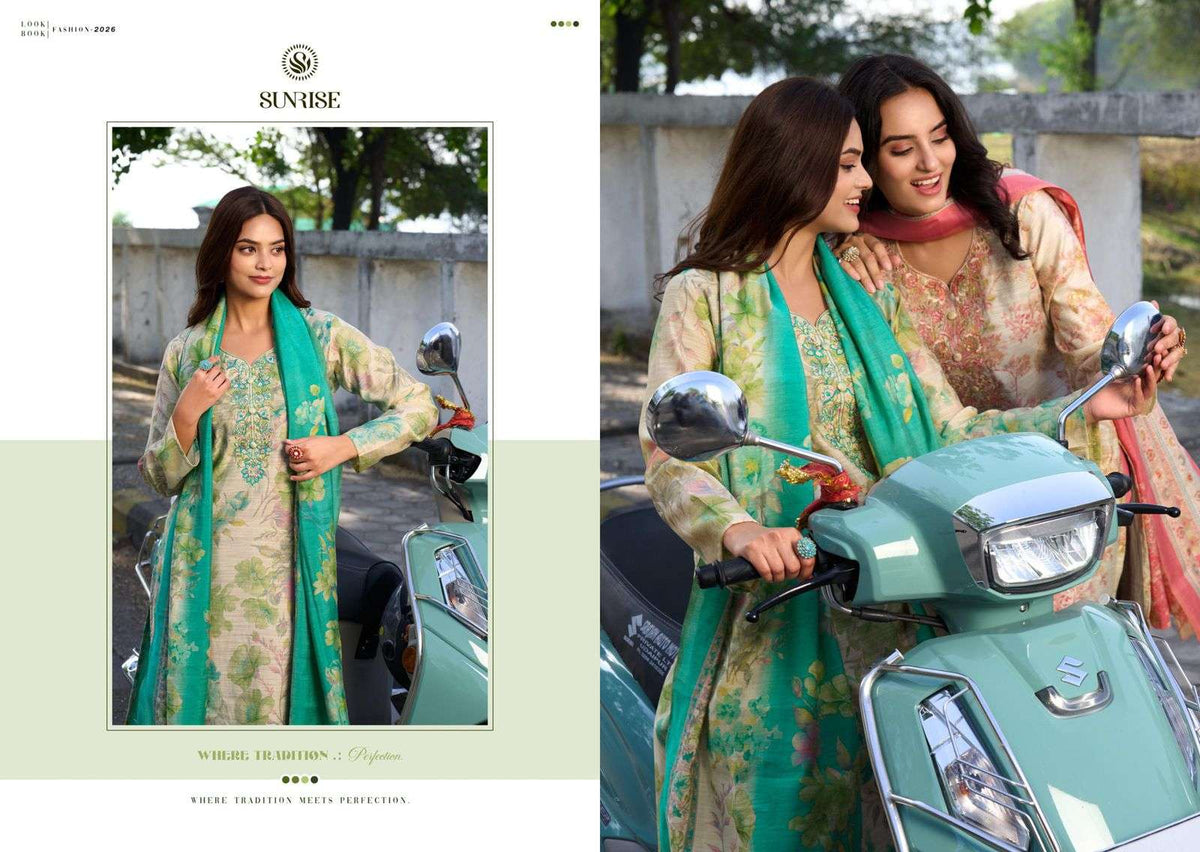 Sunrise Summer Silk Vol 2 Vintage Silk Dress Material - Amrah Wholesale