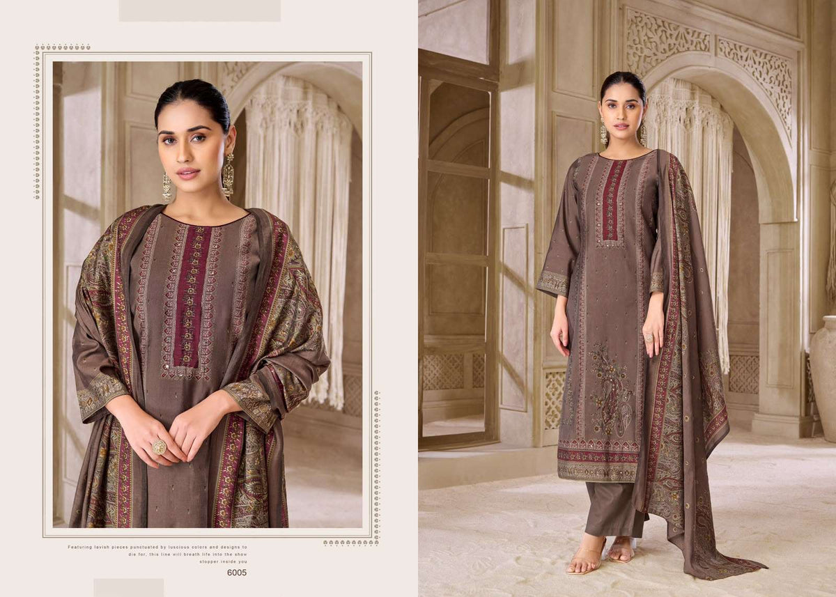 Supriya Fashion Safar Vol 6 Modal Silk Discharge Foil Print Dress Material - Amrah Wholesale