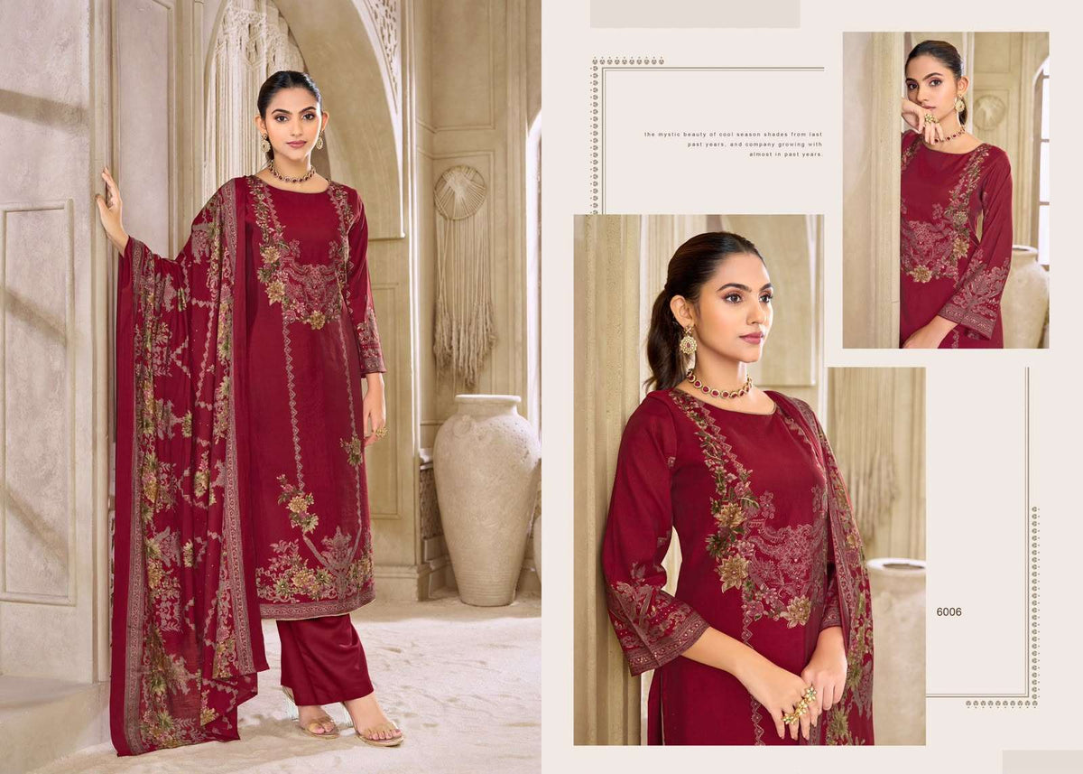 Supriya Fashion Safar Vol 6 Modal Silk Discharge Foil Print Dress Material - Amrah Wholesale