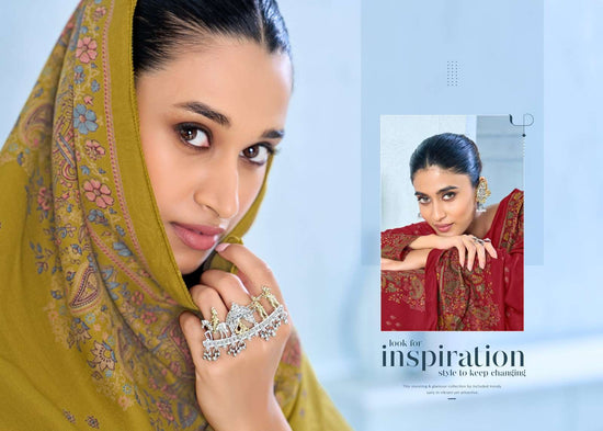 Supriya Fashion Saffron Woollen Pure Viscose Pashmina Dress Material